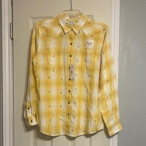Ariat yellow plaid cactus shirt NWT